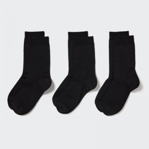 Women Uniqlo 3 Pack Socks Black | 4107755