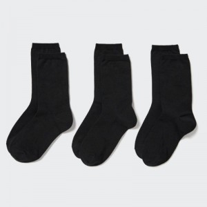 Women Uniqlo 3 Pack Socks Black | 5568440