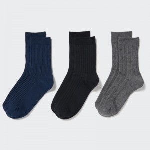 Women Uniqlo 3 Pack Socks Navy | 9303368