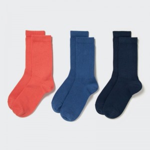 Women Uniqlo 3 Pack Socks Orange | 2403739