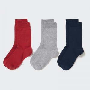 Women Uniqlo 3 Pack Socks Red | 9065207