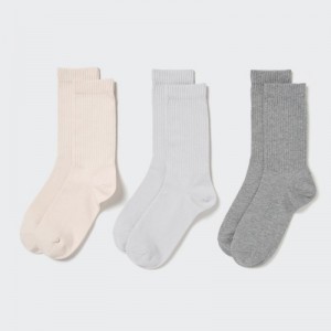 Women Uniqlo 3 Pack Socks White | 7141891
