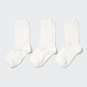 Women Uniqlo 3 Pack Socks White | 8766669