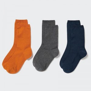 Women Uniqlo 3 Pairs Socks Orange | 1198053
