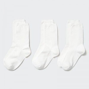 Women Uniqlo 3 Pairs Socks White | 8972382