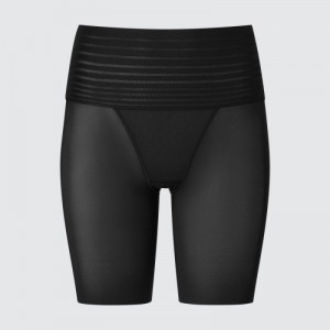 Women Uniqlo AIRism Smooth Body Shaper Unlined Half Shorts Black | 4768099