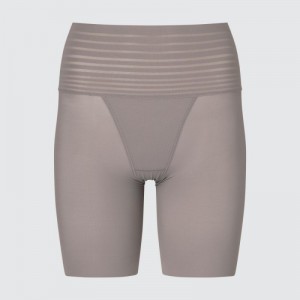 Women Uniqlo AIRism Smooth Body Shaper Unlined Half Shorts Grey | 480612