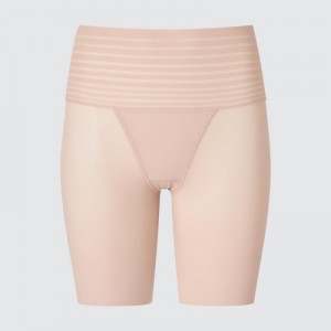 Women Uniqlo AIRism Smooth Body Shaper Unlined Half Shorts Beige | 4342560