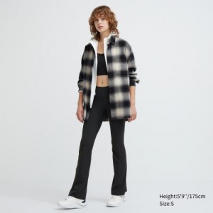 Women Uniqlo AIRism Soft Flare Leggings Pants Black | 6070665