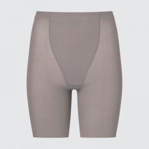 Women Uniqlo AIRism Support Body Shaper Unlined Half Shorts Grey | 7059250