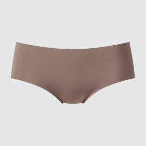Women Uniqlo AIRism Ultra Seamless Hiphugger Briefs Brown | 9565773