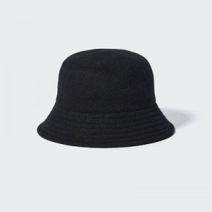 Women Uniqlo Adjustable Wool Bucket Hats Black | 9751167