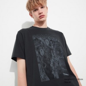 Women Uniqlo Attack on Titan UT Short-Sleeve T Shirts Grey | 3302282