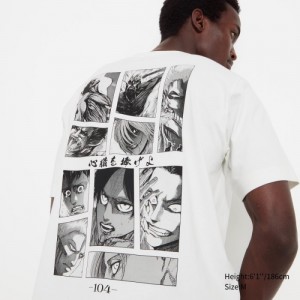 Women Uniqlo Attack on Titan UT Short Sleeve T Shirts White | 429439