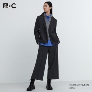 Women Uniqlo Brushed Jersey Cropped Pants Grey | 425675