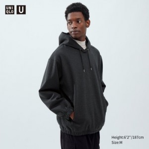 Women Uniqlo Brushed Jersey Long-Sleeve Hoodie Grey | 192830
