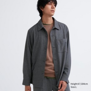 Women Uniqlo Brushed Twill Shirts Grey | 3333971