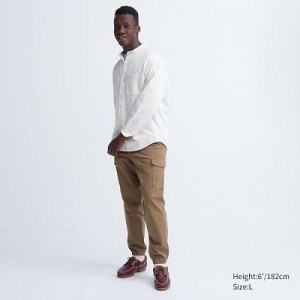 Women Uniqlo Cargo Joggers Brown | 1130128
