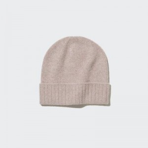 Women Uniqlo Cashmere Knitted Beanie Beige | 1142676