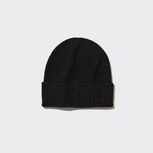 Women Uniqlo Cashmere Knitted Beanie Black | 5178444