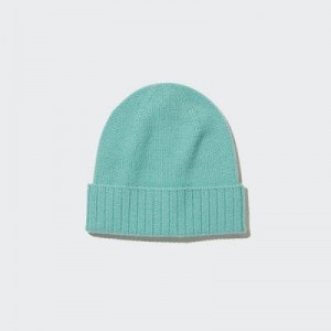 Women Uniqlo Cashmere Knitted Beanie Green | 7099689