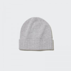 Women Uniqlo Cashmere Knitted Beanie Grey | 5985076