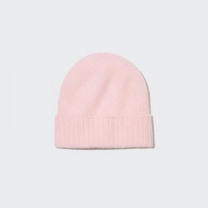 Women Uniqlo Cashmere Knitted Beanie Pink | 351632
