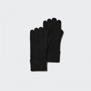 Women Uniqlo Cashmere Knitted Gloves Black | 3957955