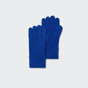 Women Uniqlo Cashmere Knitted Gloves Blue | 3409294