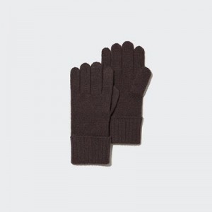 Women Uniqlo Cashmere Knitted Gloves Brown | 9859587