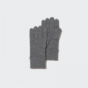 Women Uniqlo Cashmere Knitted Gloves Grey | 1154838