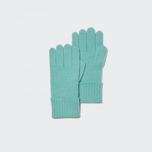 Women Uniqlo Cashmere Knitted Gloves Green | 4885231