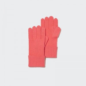 Women Uniqlo Cashmere Knitted Gloves Pink | 3916616