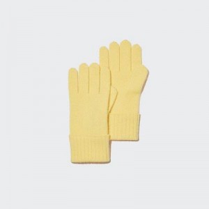 Women Uniqlo Cashmere Knitted Gloves Yellow | 5167624
