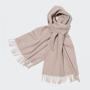 Women Uniqlo Cashmere Scarves Beige | 8263745