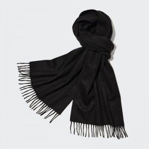 Women Uniqlo Cashmere Scarves Black | 9858075
