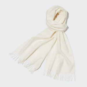 Women Uniqlo Cashmere Scarves White | 1556214