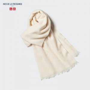 Women Uniqlo Cashmere Stole Scarves White | 4001747