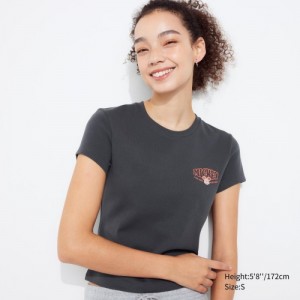 Women Uniqlo Collection UT Short-Sleeve T Shirts Grey | 7758051