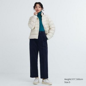 Women Uniqlo Corduroy Wide-Fit Pleated Pants Navy | 4162042