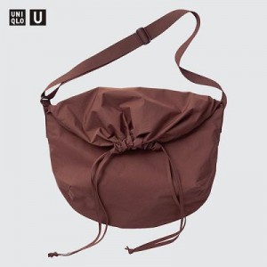 Women Uniqlo Drawstring Tote Bags Burgundy | 9455690