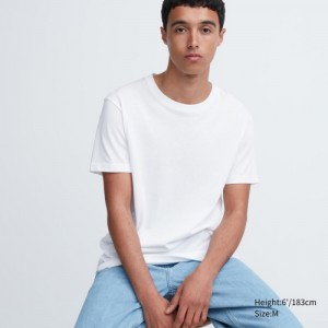 Women Uniqlo Dry Color Crew Neck Short-Sleeve T Shirts White | 8098364