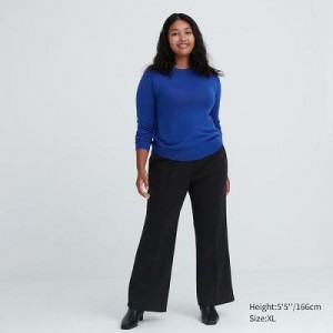 Women Uniqlo Dry Sweat Track Pants Black | 4768699