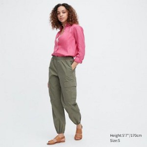Women Uniqlo Easy Cargo Pants Olive | 6339990