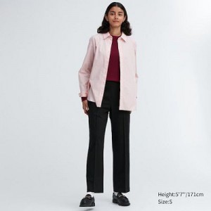 Women Uniqlo Easy Wide Straight Pants Black | 8659372