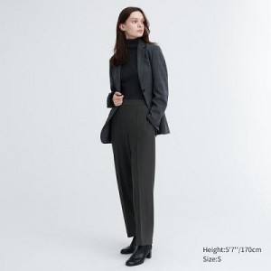 Women Uniqlo Easy Wide Straight Pants Grey | 3770615