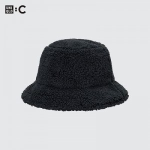 Women Uniqlo Faux Shearling Adjustable Hats Black | 2682422