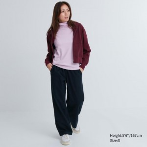 Women Uniqlo Flannel Lounge Pants Black | 8395170