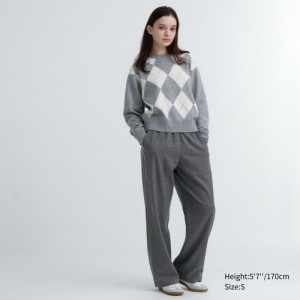 Women Uniqlo Flannel Lounge Pants Grey | 6275023