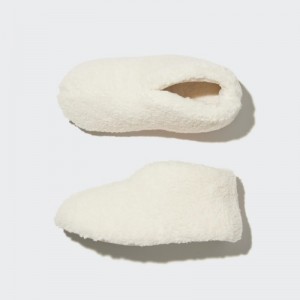 Women Uniqlo Fleece Room Shoes Faux Shearling Fleece Slippers White | 4959476